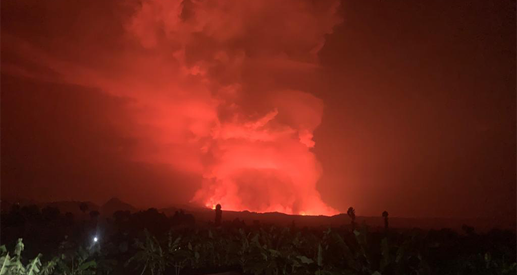 Nyarigongo Volcano eruption